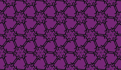 Fototapeta premium Vector seamless illustration. COLOR 1 COLOR 2. For you home interior wallpaper, fashion print. Original interior background in triangles style. Purple addiction color.