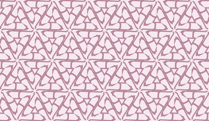 Modern pattern with curved line. Triangles, line, geometric elements. Vector Seamless illustration. Design for flyer, wallpaper, presentation, paper.