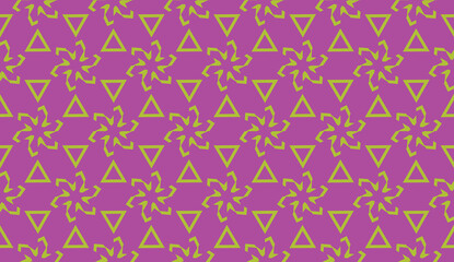 Modern pattern with curved line. Triangles, line, geometric elements. Vector Seamless illustration. Design for flyer, wallpaper, presentation, paper.