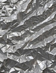 Abstract silver foil, crumpled metallic texture, metallic, abstract