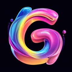 Vector uppercase ultramodern gradient fluid alphabet. 