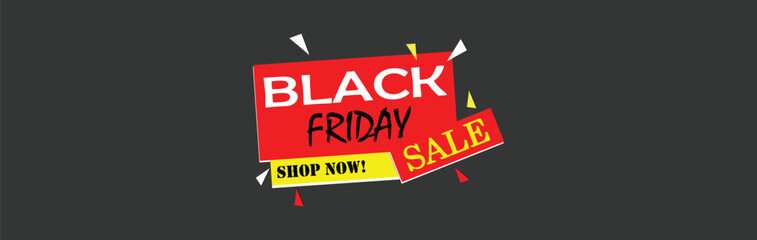 Black Friday modern linear typography text illustration isolated on black background.