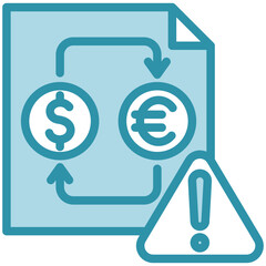 Exchange mini illustration dual tone blue color icon, use for taxation, economy, business, finance, UI, UX kit, app and web development, digital or print.