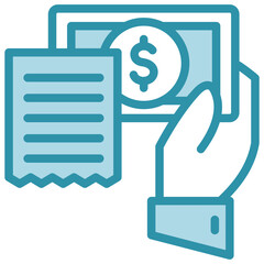 Deposit Receipt mini illustration dual tone blue color icon, use for taxation, economy, business, finance, UI, UX kit, app and web development, digital or print.