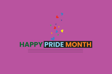 Colorful Happy Pride Poster with Pink Background