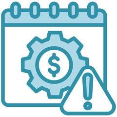 Due Date mini illustration dual tone blue color icon, use for taxation, economy, business, finance, UI, UX kit, app and web development, digital or print.