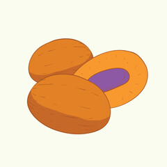 Gandaria Fruit Flat Design Cartoon Icon Illustration