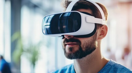 Virtual reality used in surgical training, high-tech hospital setting