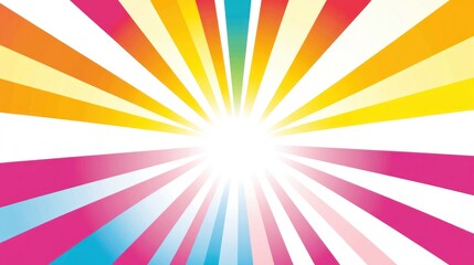 Vibrant radial burst of colorful rays.