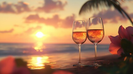 Warm sunset celebration with wine and friendship vibes