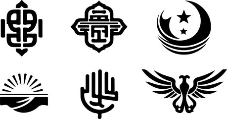 sketch vector illustration silhouette design collection ornament decoration icon logo symbol mascot religious and cultural religion ethnic traditional modern  