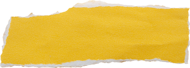 Yellow ripped paper torn edges strips isolated on white background