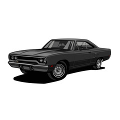 retro muscle car race illustration