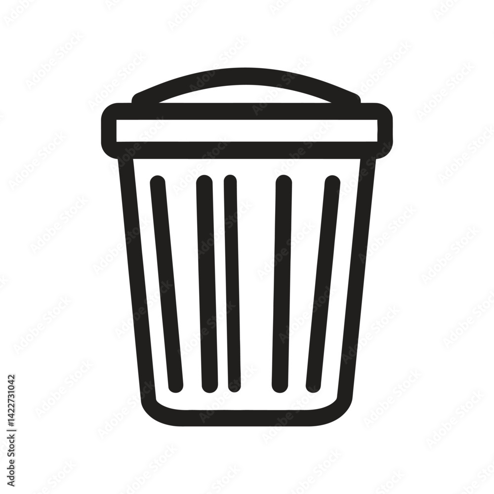 Aufkleber trash can outline icon, simple garbage bin isolated on transparent background