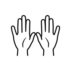 Fototapeta premium Two Isolated Hands Open Palm Up Silhouette Design on Transparent Background