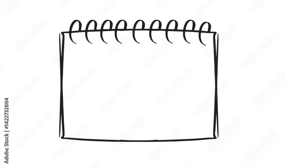 Poster mockup empty blank drawing element black color calendar notebook paper business event reminder page 