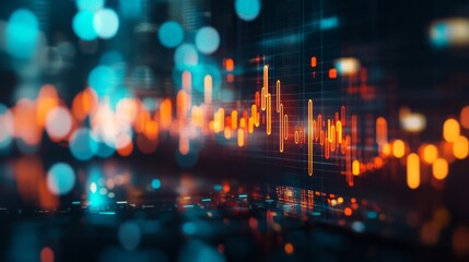 Obraz premium Stock market chart data presented in a digital interface