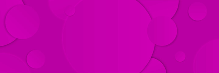 Vector abstract creative background in minimal trendy style with 3d circle for modern art shapes - social media and websites , horizontal design template with magenta  background