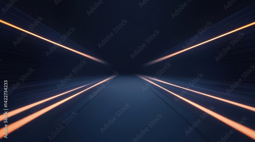 Aufkleber a dark, futuristic tunnel with illuminated lines, creating a sense of depth and motion, suggesting s