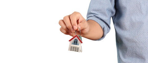 Handing over house keys real estate transaction indoor setting business environment close-up view home ownership concept