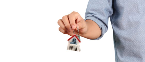 Handing over house keys real estate transaction indoor setting business environment close-up view home ownership concept