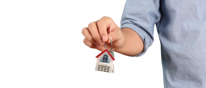 Handing over house keys real estate transaction indoor setting business environment close-up view home ownership concept