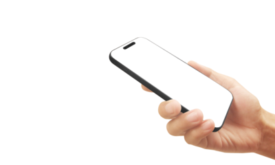 Hand holding smartphone modern setting digital interaction minimalist environment close-up view technology in daily life