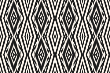 Ethnic ikat seamless pattern abstract pattern vector design for fabric block print