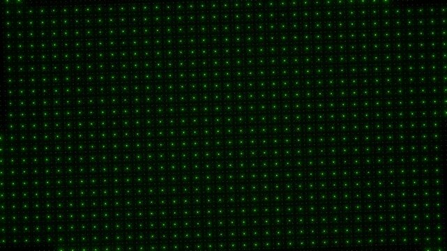 3D animation of green star particles on repeat. Vivid green starfield in continuous motion.
