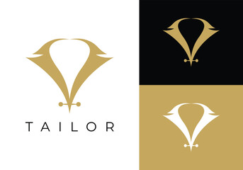 This is a simple and luxury suit logo. This logo is suitable for tailors, fashion designers, fashion stores and such.
