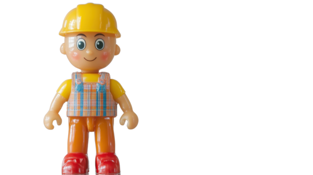 little construction worker with helmet