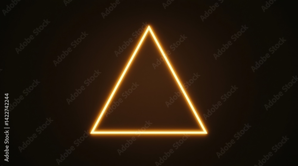 Poster a glowing orange triangle is centered against a dark background, creating a striking contrast and a 