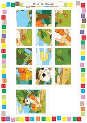 Worksheets for children – kids activity – cut and glue picture