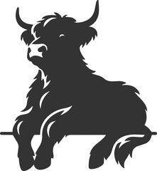 Cattle highland silhouette vector