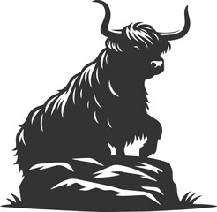 Cattle highland silhouette vector