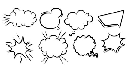 Comic Various Bubble Chat Callout Handrawn Vector Elements