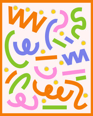 Handrawn line colorful doodle graphic vector illustration