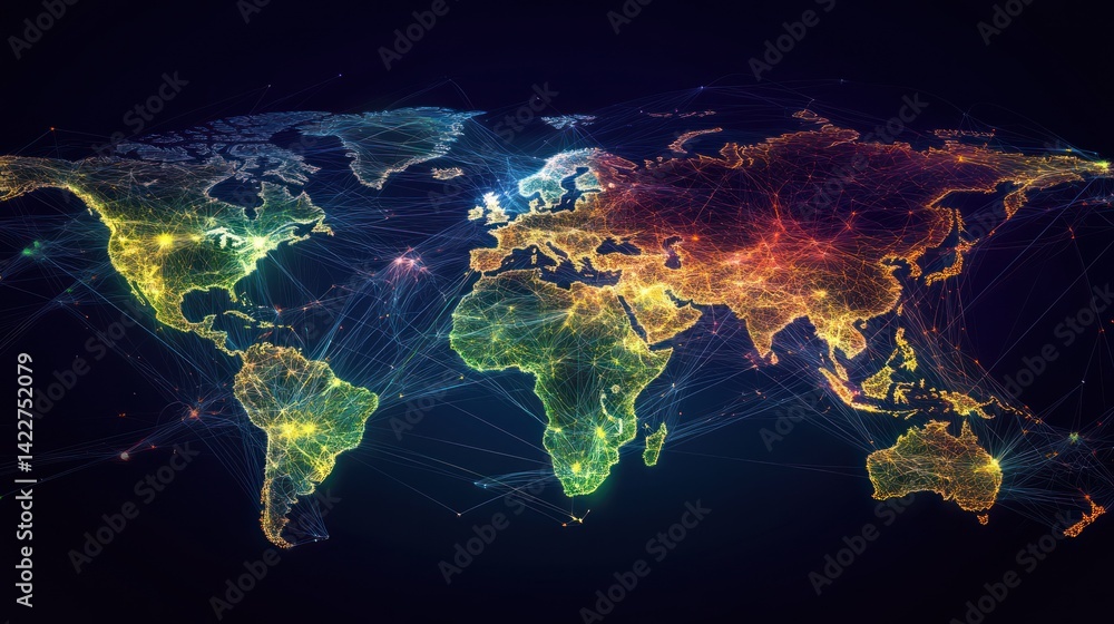 Poster global connectivity: a vivid representation of networks across continents