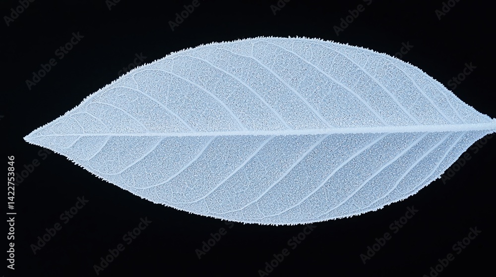 Poster a delicate, translucent leaf displayed against a dark background, highlighting its intricate veining