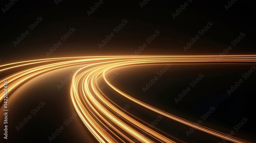 Poster a dynamic, blurred image of light trails on a dark road, creating a sense of motion and speed.