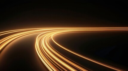 A dynamic, blurred image of light trails on a dark road, creating a sense of motion and speed.