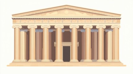Fototapeta premium Lincoln Memorial Illustration with Pastel Colors