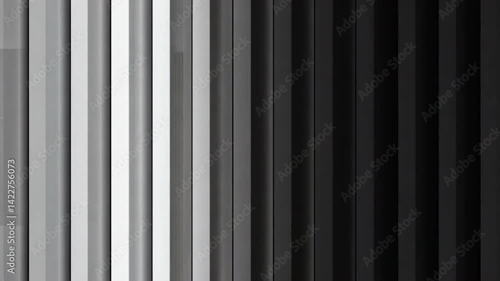 Poster abstract pattern of vertical stripes in black, gray, and white modern minimalist design evoking dept