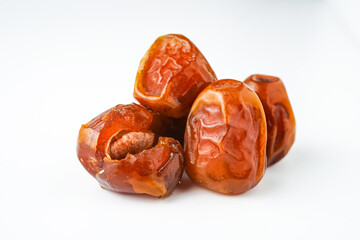 Dates fruit sukari or kurma sukari, isolated on white background