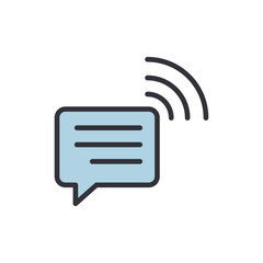 Chat broadcast colored icons, minimalist vector illustration ,simple transparent graphic element .Isolated on white background