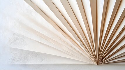 Elegant Display of Fanned Pages in Subtle Beige and Cream Tones for Creative Backgrounds