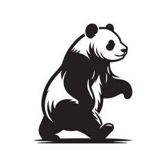 create a panda Silhouette Vector with white background 