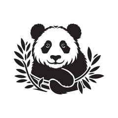 create a panda Silhouette Vector with white background 