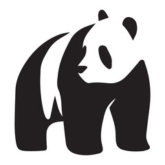 create a panda Silhouette Vector with white background 