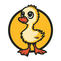 Fototapeta premium cartoon chicken with a sign